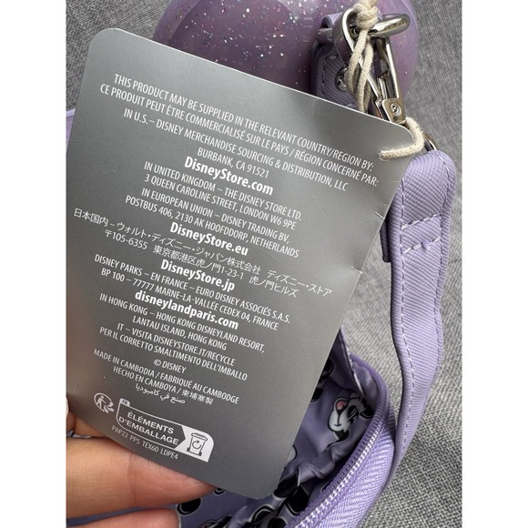 Disney Mickey Mouse Glitter Lavender Crossbody Bag Purse Bag New With Tags - Picture 5 of 6